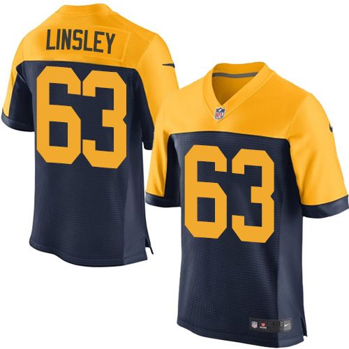 Nike Packers #63 Corey Linsley Navy Blue Alternate Men's Stitched NFL New Elite Jersey - Click Image to Close